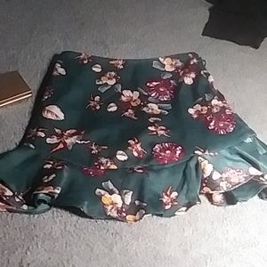 Green floral skirt